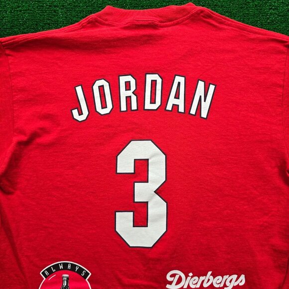 St Louis Cardinals Tshirt Mens Medium Red #3 Jordan MLB Baseball Sports - Picture 7 of 7